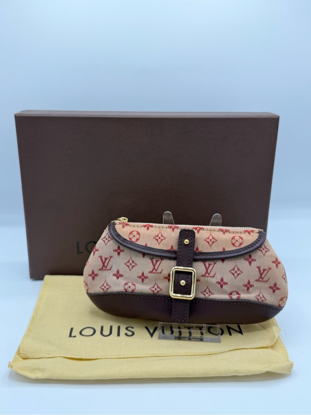 Louis Vuitton Mini Lin Juliette Pochette Cherry Monogram Canvas Pouch